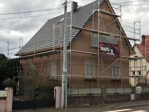 Chantier de rénovation énergétique BBC dans le 67.