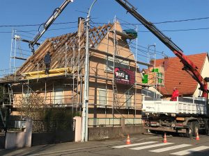 Chantier de rénovation énergétique BBC dans le 67.