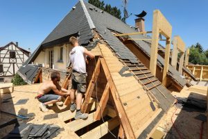 Chantier de charpente dans le 67.