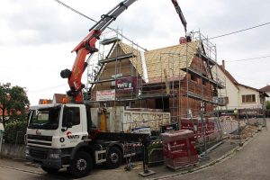 Chantier d'extension d'une maison dans le 67.