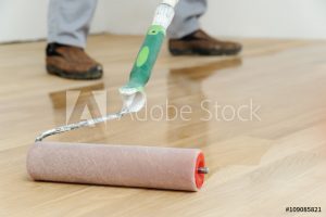 Photo d'un chantier de revêtement de sols.
