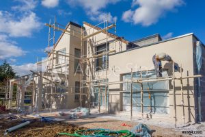 Photo d'un chantier de ravalement de façade.
