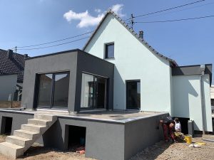 Chantier de gros œuvre avec isolation de façade et toiture dans le 67.