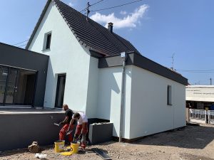 Chantier de gros œuvre avec isolation de façade et toiture dans le 67.