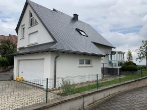 Chantier de ravalement de façade dans le 67.