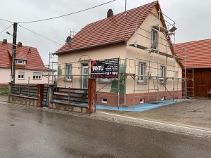 Chantier de ravalement de façade dans le 67.