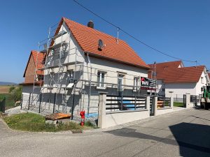 Chantier de ravalement de façade dans le 67.