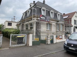 Chantier de ravalement de façade dans le 67.