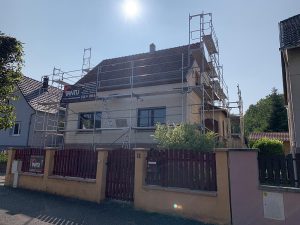 Chantier d'isolation extérieure dans le 67.
