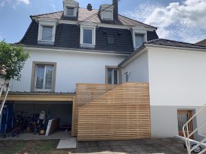 Chantier de ravalement de façade dans le 67.