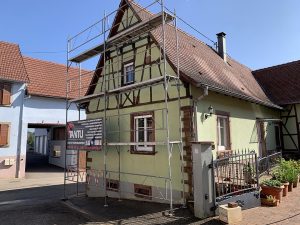 Chantier de ravalement de façade dans le 67.