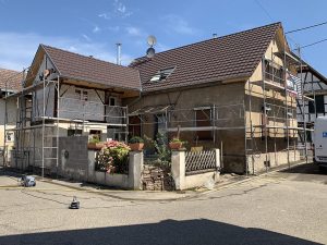 Chantier d'isolation extérieure dans le 67.