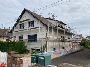 Chantier de rénovation de façade dans le 67.