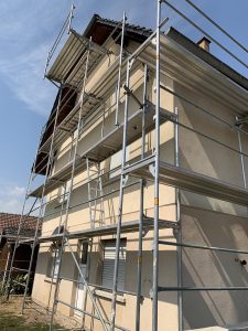 Chantier de ravalement de façade dans le 67.