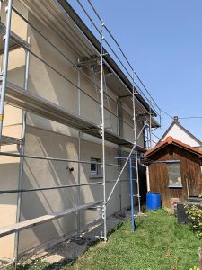 Chantier de ravalement de façade dans le 67.