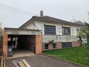 Chantier d'isolation, transformation et création d'une terrasse et d'un accès cave.