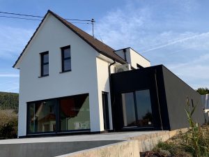 Chantier de construction d'une maison neuve dans le 67.