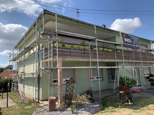 Chantier de ravalement de façade et modification d'une ouverture dans le 67.