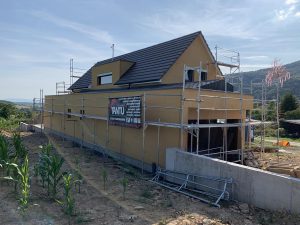 Chantier de construction d'une maison neuve dans le 67.