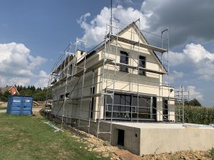 Chantier de construction d'une maison neuve dans le 67.