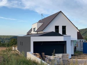 Chantier de construction d'une maison neuve dans le 67.