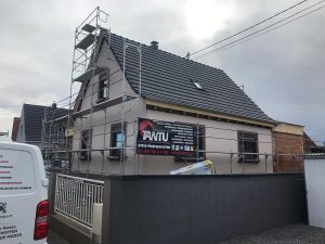 Chantier d'aménagement extérieur et création d'une extension dans le 67.
