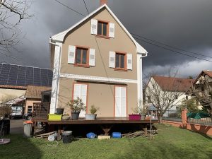 Chantier de ravalement de façade dans le 67.