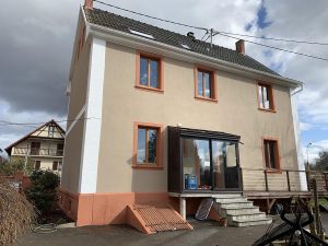 Chantier de ravalement de façade dans le 67.