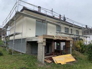 Chantier d'isolation extérieure et construction d'une terrasse dans le 67.