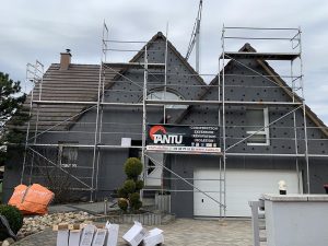 Chantier de ravalement de façade et aménagement d'une terrasse dans le 67.