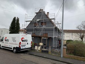 Chantier d'isolation extérieure dans le 67.