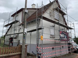 Chantier d'isolation extérieure dans le 67.