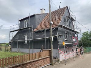 Chantier d'isolation extérieure dans le 67.