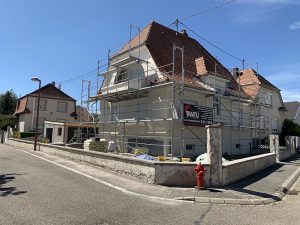 Chantier de ravalement de façade dans le 67.