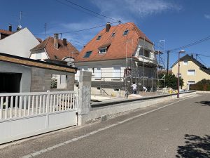 Chantier de ravalement de façade dans le 67.
