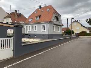 Chantier de ravalement de façade dans le 67.