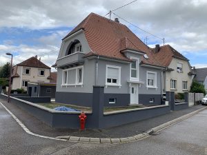 Chantier de ravalement de façade dans le 67.