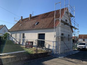Chantier d'isolation extérieure dans le 67.