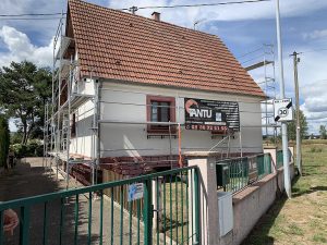 Chantier de ravalement de façade dans le 67.