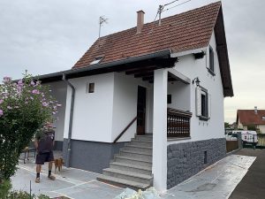 Chantier de ravalement de façade dans le 67.