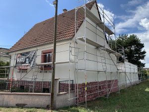 Chantier de ravalement de façade dans le 67.