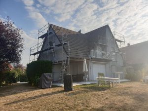 Chantier de ravalement de façade dans le 67.