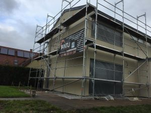 Chantier d'isolation extérieure de la façade dans le 67.