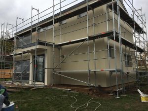 Chantier d'isolation extérieure de la façade dans le 67.
