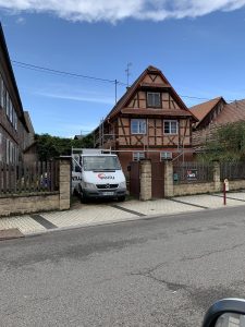 Chantier de ravalement de façade dans le 67.
