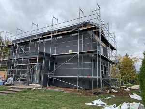Chantier d'isolation extérieure de la façade dans le 67.