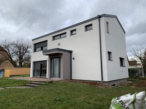 Chantier d'isolation extérieure de la façade dans le 67.