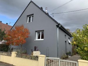 Chantier d'isolation extérieure et pose d'appuis de fenêtre dans le 67.