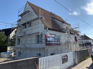 Chantier de ravalement de façade dans le 67.