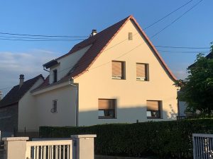 Chantier d'isolation extérieure et toiture dans le 67.